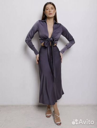 Костюм с юбкой вечерний шелковый