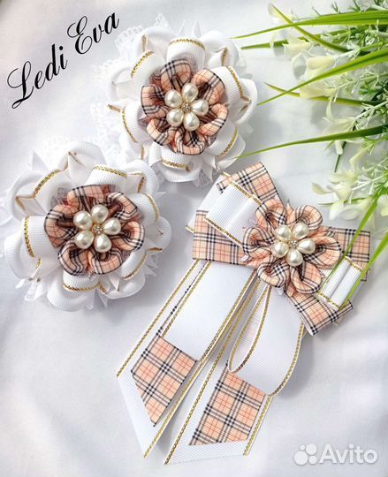 Детские школьные бантики/жабо/заколки/галстук