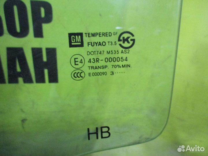 Chevrolet Cruze Стекло двери задней левой
