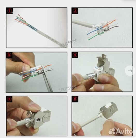 Интернет розетка CAT.6A с 1 портом и разъемом RJ45