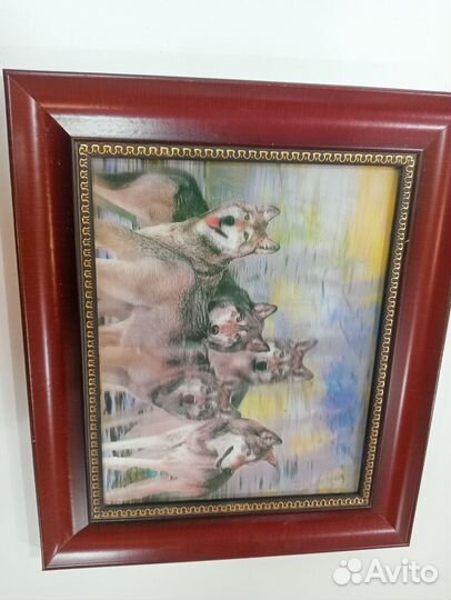 Объемная картина волки