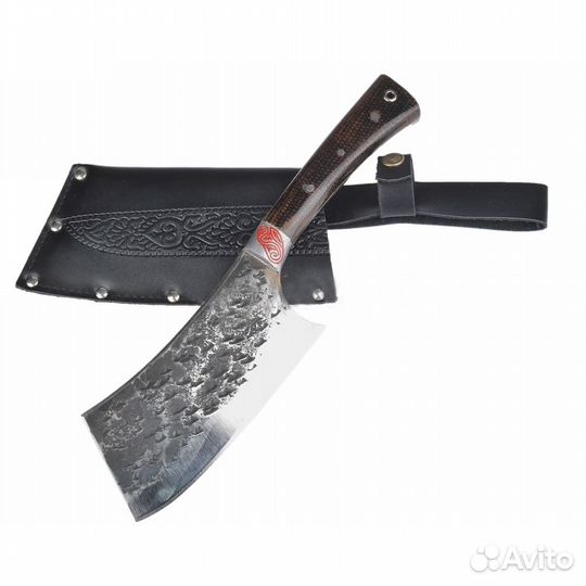 Топорик мясной большой, гарда гравировка, ручка те