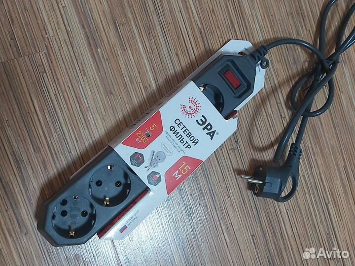 Сетевой фильтр новый 5 розеток фирмы Эра