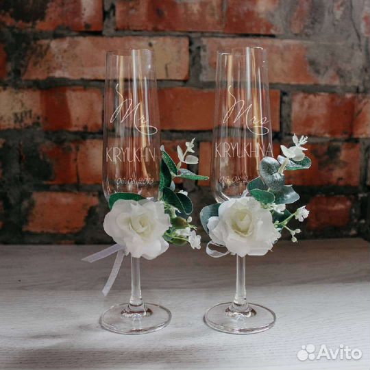 Свадебные бокалы с гравировкой