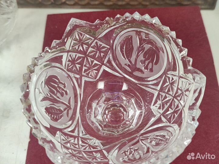 Хрустальная вазочка конфетница СССР
