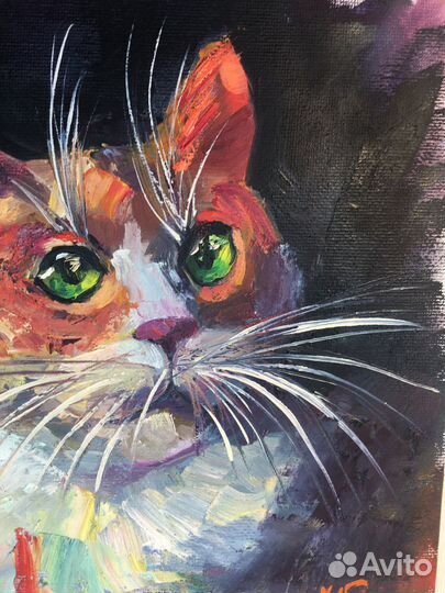 Картина маслом на картоне 