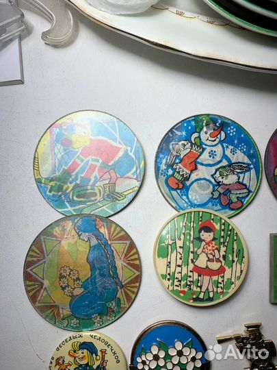 22 шт одним лотом Детские новогодние значки СССР