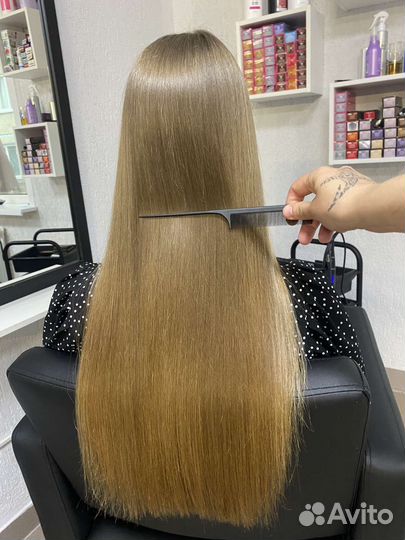 Кератиновое выпрямление волос