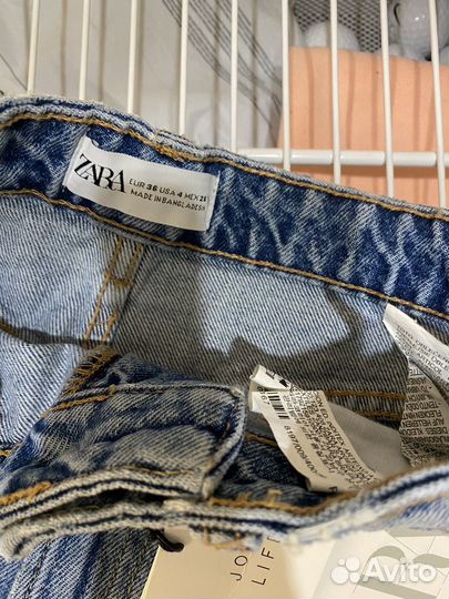 Джинсовые шорты zara mom fit 36