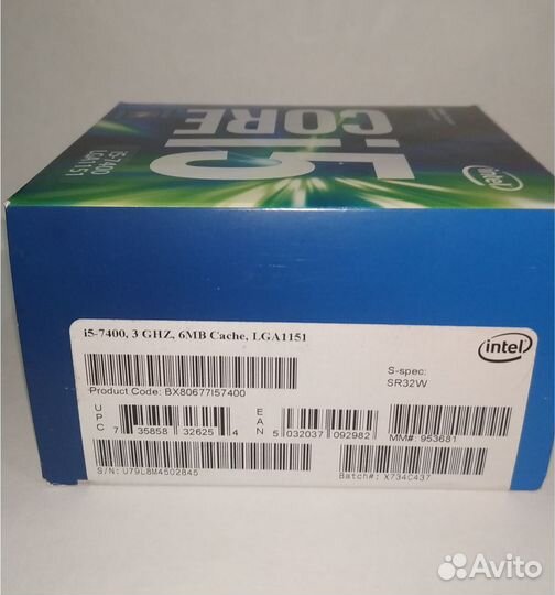 Процессор Intel Core i5 7400, LGA 1151, BOX