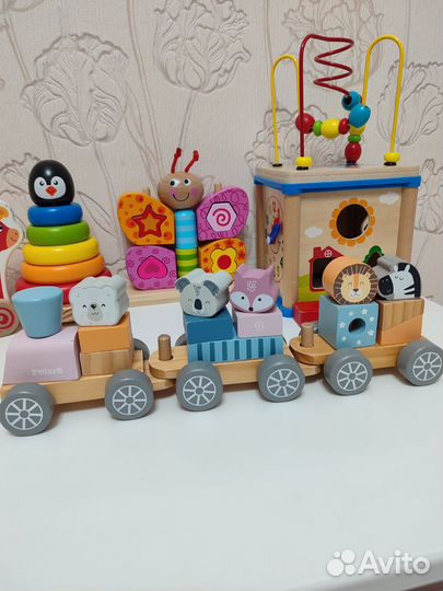 Развивающие деревянные игрушки для малышей