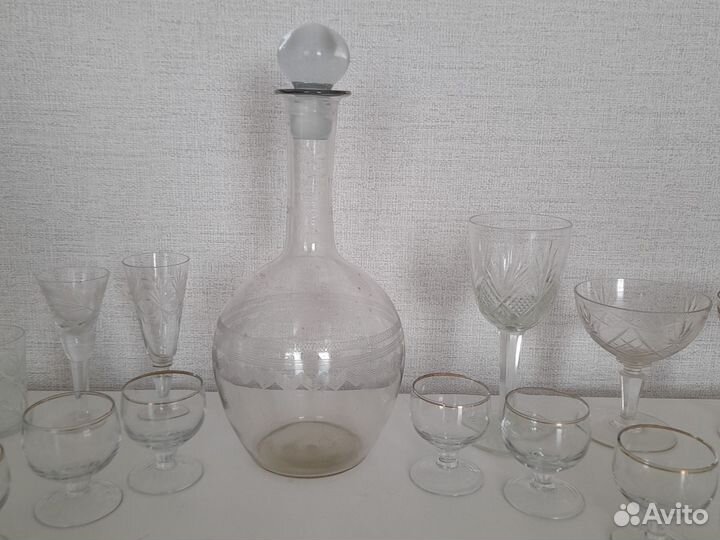 Винтажная посуда СССР графин стопки фужер креманки