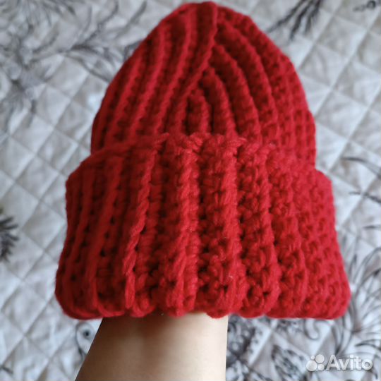 Шапка вязаная бини женская