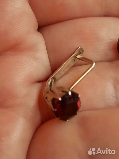 Серебряные серьги СССР 875 пробы