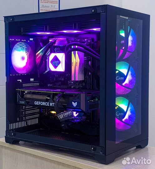 Игровой компьютер аквариум Ryzen 7 5800x RTX4060Ti