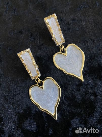 Новые серьги ручной работы с сердцами