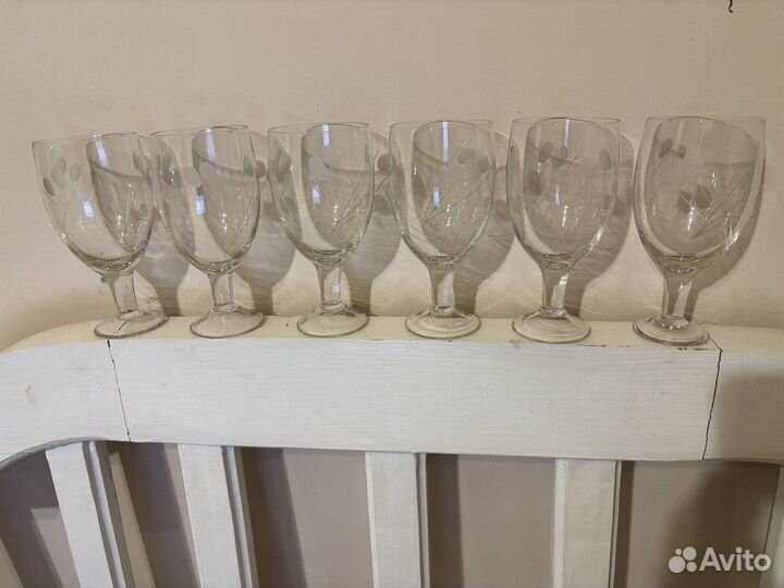 Винтаж: набор винных бокалов 60-х гг СССР
