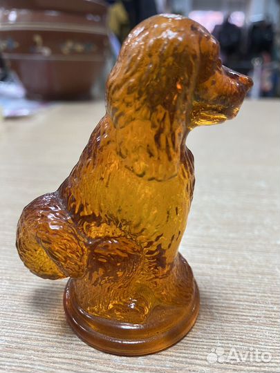 Собака стекло медовое СССР
