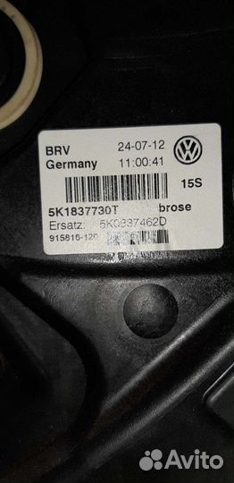 Передний правый стеклоподъёмник гольф 6 без мотора