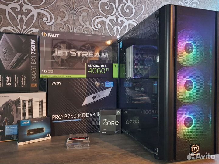 Мощный Пк RTX4070 12GB+Core i5 13490F/B760/750W