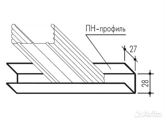 Профиль потолочный направляющий (ппн) Knauf 0.6 мм