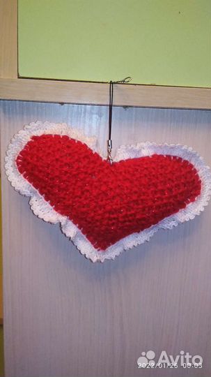 Брелок - подвеска Сердечко красное, валентинка