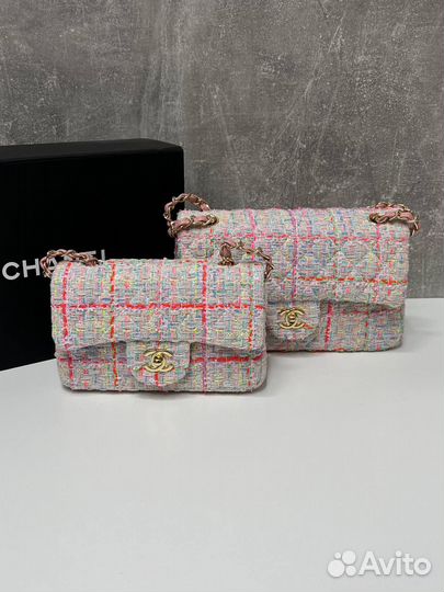 Сумка женская Chanel 2.55 текстильная из твида