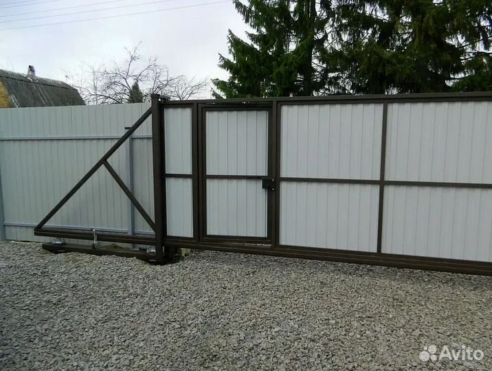 Откатные ворота под ключ новые