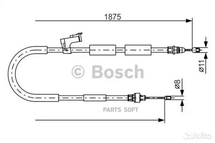 Bosch 1 987 482 057 Трос стояночного тормоза mazda