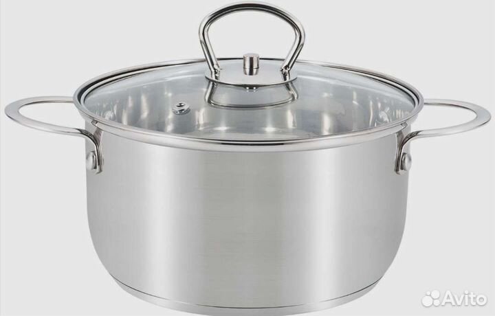 Новая. Кастрюля 3л с крышкой, нержавеющая сталь