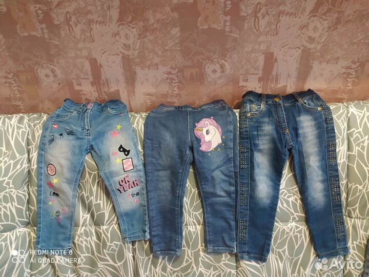 Джинсы для девочки 98