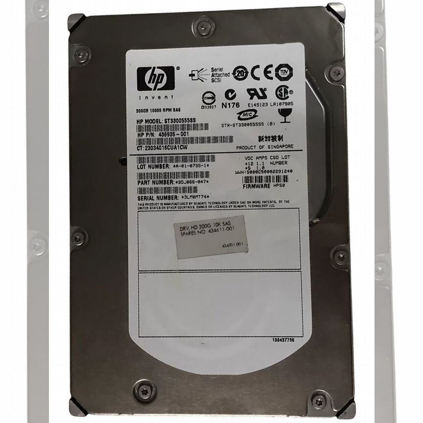[436936-001] Жесткий Диск Hp300gb Sas 3,5" Hdd