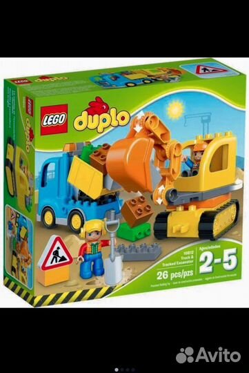 Lego duplo грузовик и гусеничный экскаватор