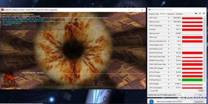 Игровой ноутбук 144 Гц RTX 3060 + i5-10200H +16 GB