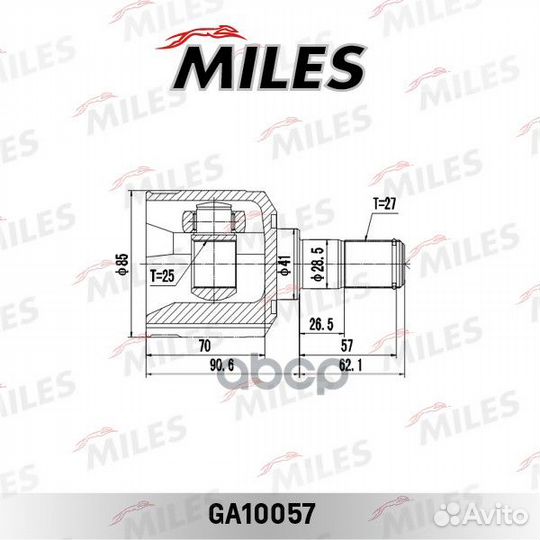 ШРУС внутр.ком/кт GA10057 Miles