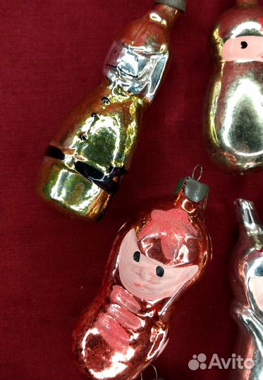 Елочные игрушки фигурки агитация 9шт. СССР