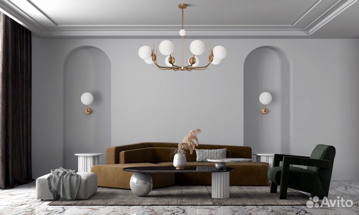 Люстра Maytoni металл и стекло в спальню модерн