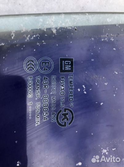 Стекло заднее правое Chevrolet Cruze J300