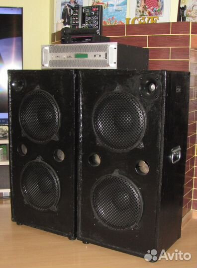 Колонки 2100W Pro-212 2ш Усилитель Микшер Микрофон