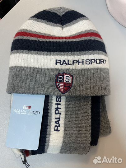 Комплект шапка и шарф для мальчика 6-12 месяца