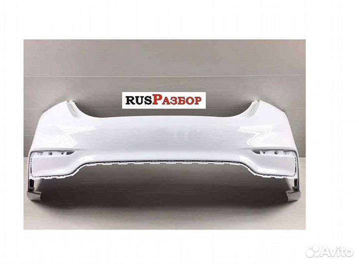 Бампер задний Хендай Солярис 2018 окрашенный белый