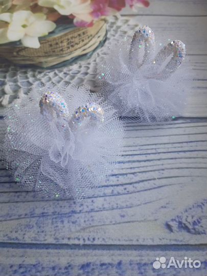 Заколки для девочек из фатина с ушками