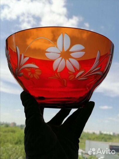 Рубиновое стекло. Салатник в коллекцию