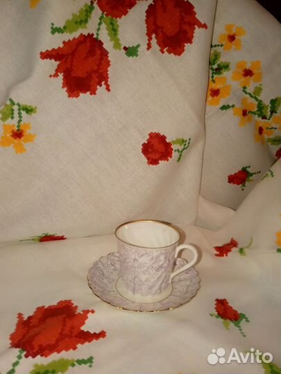 Чашка с блюдцем лфз, костяной форфор