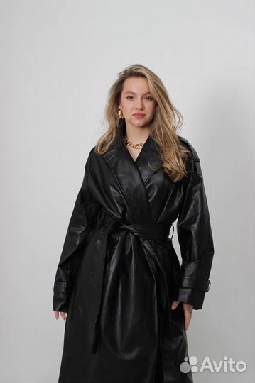 Кожаный тренч