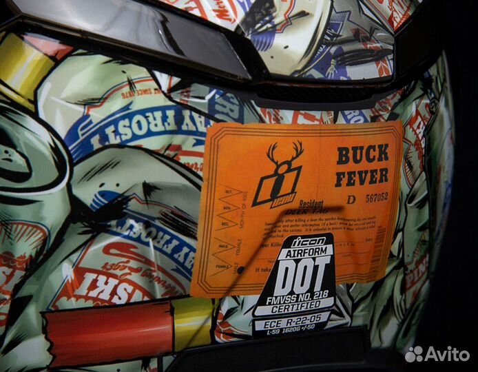 Icon Airform Buck Fever мотошлем белый