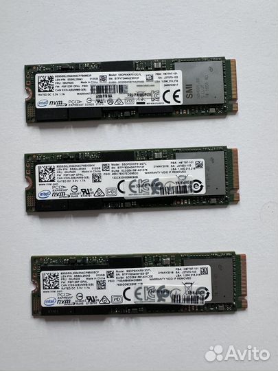Intel SSD NVMe m2 512 Gb