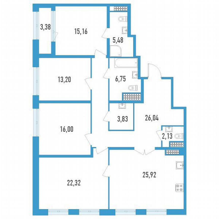 4-к. квартира, 138 м², 15/23 эт.