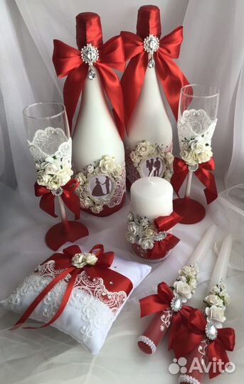Свадебные аксессуары, свадебный набор,бокалы,свечи