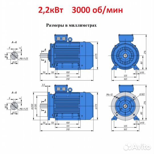 Электродвигатели 2.2кВт в наличии